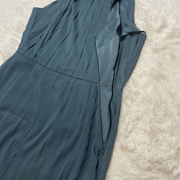 Ann Taylor Silk Blue Pleated Dress Formal Size 14 NWT MSRP $178 - Picture 9 of 11
